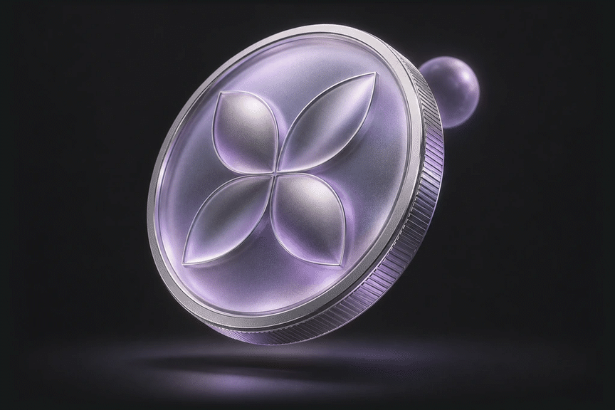 Le coin MOTIF en verre lavande et métal flotte doucement, avec son motif à quatre pétales